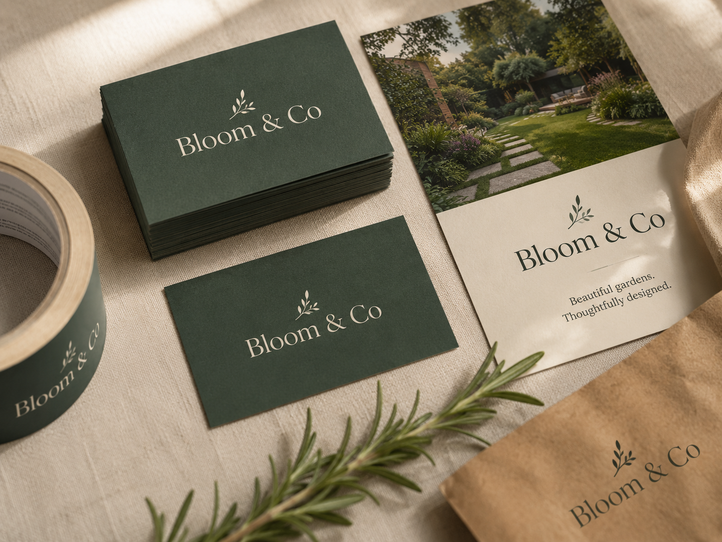 Professionally designed business cards, flyers and branded print marketing materials.