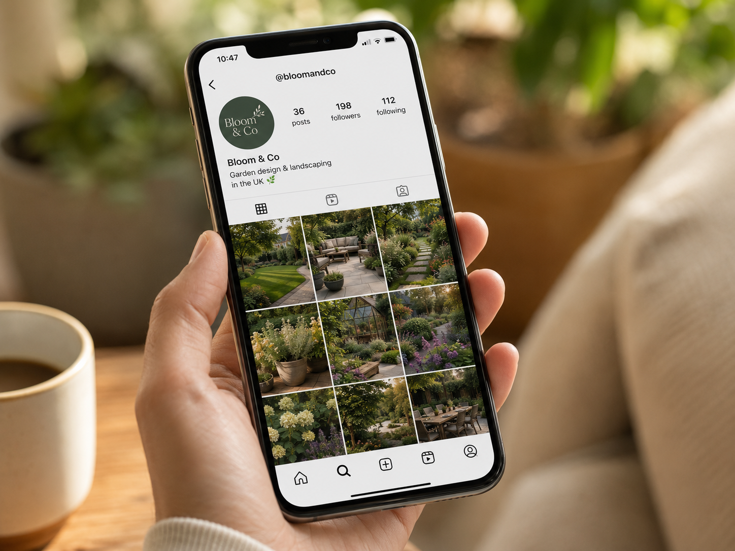 Branded Instagram profile featuring a curated grid of professional social media content.