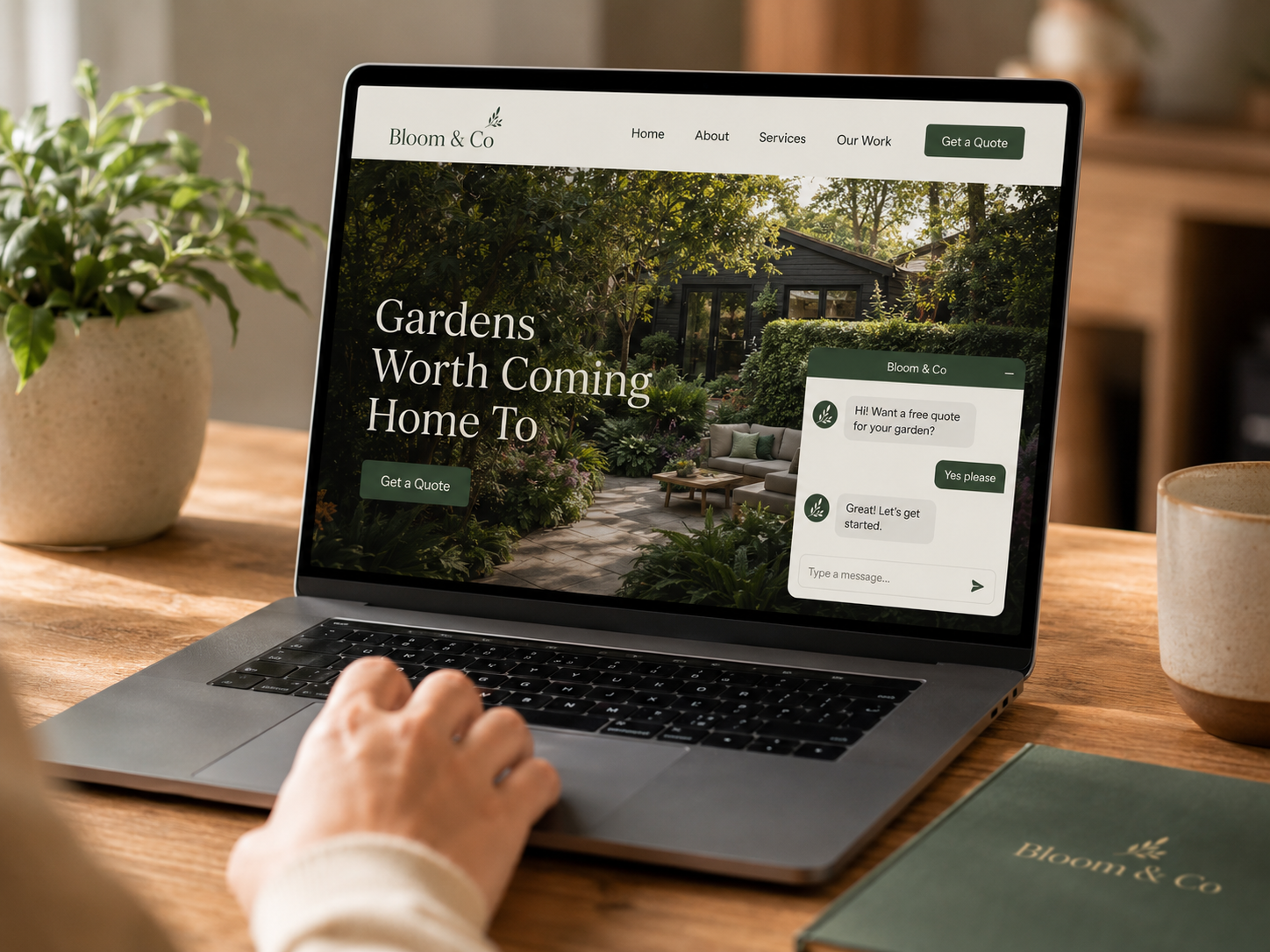 Custom WordPress website with an integrated live chat and lead-generation widget.